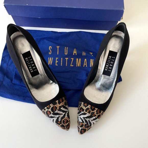 Stuart Weitzman Shoes - Stuart Weitzman Animate Leopard Crystal Pave Heel